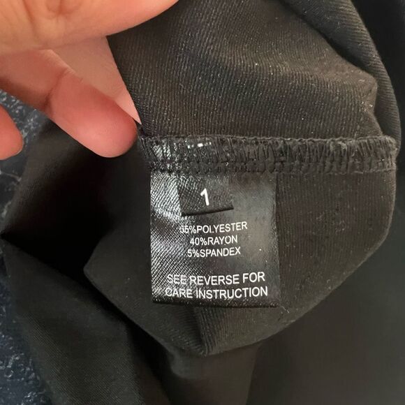 Ruti Black Long Sleeve Zip Neckline Casual Shift Dress With Pockets Size 1 or s/ - Picture 10 of 13